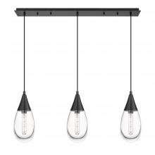 Innovations Lighting 123-450-1P-BK-G450-6CL - Malone - 3 Light - 38 inch - Matte Black - Linear Pendant