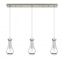 Innovations Lighting 123-451-1P-SN-G451-5CL - Owego - 3 Light - 37 inch - Brushed Satin Nickel - Linear Pendant