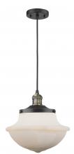  201C-BAB-G541 - Oxford - 1 Light - 12 inch - Black Antique Brass - Cord hung - Mini Pendant