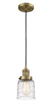 Innovations Lighting 201C-BB-G513-LED - Bell - 1 Light - 5 inch - Brushed Brass - Cord hung - Mini Pendant