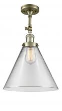 Innovations Lighting 201F-AB-G42-L-LED - Cone - 1 Light - 12 inch - Antique Brass - Semi-Flush Mount