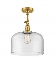 Innovations Lighting 201F-SG-G72-L - Bell - 1 Light - 12 inch - Satin Gold - Semi-Flush Mount