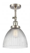 Innovations Lighting 201F-SN-G222 - Seneca Falls - 1 Light - 10 inch - Brushed Satin Nickel - Semi-Flush Mount