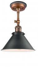 Innovations Lighting 201FBP-ACBK-M10-BK - Briarcliff - 1 Light - 10 inch - Antique Copper - Semi-Flush Mount