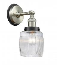  203SN-BPBK-HRBK-G302 - Colton - 1 Light - 6 inch - Brushed Satin Nickel - Sconce