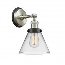 Innovations Lighting 203SN-BPBK-HRBK-G42 - Cone - 1 Light - 8 inch - Brushed Satin Nickel - Sconce