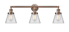 Innovations Lighting 205-AC-G62 - Cone - 3 Light - 30 inch - Antique Copper - Bath Vanity Light