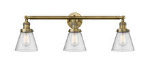  205-BB-G64 - Cone - 3 Light - 30 inch - Brushed Brass - Bath Vanity Light