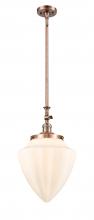  206-AC-G661-12 - Bullet - 1 Light - 12 inch - Antique Copper - Stem Hung - Mini Pendant