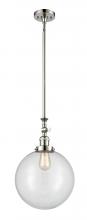 Innovations Lighting 206-PN-G202-12 - Beacon - 1 Light - 12 inch - Polished Nickel - Stem Hung - Mini Pendant