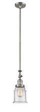  206-SN-G184 - Canton - 1 Light - 6 inch - Brushed Satin Nickel - Stem Hung - Mini Pendant