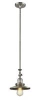  206-SN-M2 - Railroad - 1 Light - 8 inch - Brushed Satin Nickel - Stem Hung - Mini Pendant