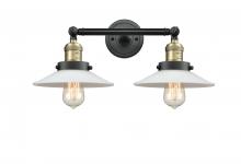 Innovations Lighting 208-BAB-G1 - Halophane - 2 Light - 18 inch - Black Antique Brass - Bath Vanity Light