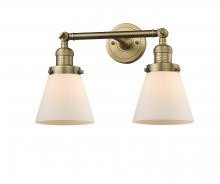  208-BB-G61 - Cone - 2 Light - 16 inch - Brushed Brass - Bath Vanity Light