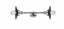 Innovations Lighting 208L-PN-M6BK - Railroad - 2 Light - 8 inch - Polished Nickel - Bath Vanity Light