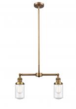 Innovations Lighting 209-BB-G314 - Dover - 2 Light - 21 inch - Brushed Brass - Stem Hung - Island Light