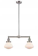 Innovations Lighting 209-SN-G321 - Olean - 2 Light - 22 inch - Brushed Satin Nickel - Stem Hung - Island Light