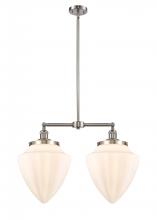  209-SN-G661-12 - Bullet - 2 Light - 24 inch - Brushed Satin Nickel - Stem Hung - Island Light