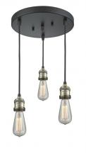 Innovations Lighting 211/3-bk - Bare Bulb 3 Light Multi-Pendant