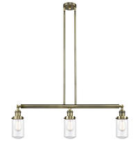 Innovations Lighting 213-AB-G312 - Dover - 3 Light - 37 inch - Antique Brass - Stem Hung - Island Light