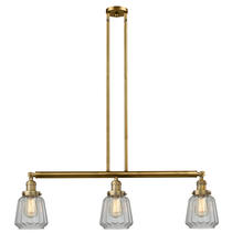 Innovations Lighting 213-BB-G142 - Chatham - 3 Light - 39 inch - Brushed Brass - Stem Hung - Island Light