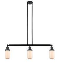 Innovations Lighting 213-BK-G311 - Dover - 3 Light - 37 inch - Matte Black - Stem Hung - Island Light