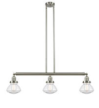 Innovations Lighting 213-SN-G322 - Olean - 3 Light - 39 inch - Brushed Satin Nickel - Stem Hung - Island Light