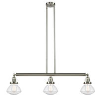 Innovations Lighting 213-SN-G324 - Olean - 3 Light - 39 inch - Brushed Satin Nickel - Stem Hung - Island Light