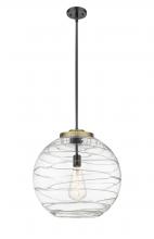  221-1S-BAB-G1213-18 - Athens Deco Swirl - 1 Light - 18 inch - Black Antique Brass - Cord hung - Pendant