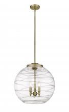  221-3S-AB-G1213-18 - Athens Deco Swirl - 3 Light - 18 inch - Antique Brass - Cord hung - Pendant