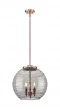 Innovations Lighting 221-3S-AC-G1213-16SM - Athens Deco Swirl - 3 Light - 16 inch - Antique Copper - Cord hung - Pendant