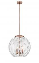 Innovations Lighting 221-3S-AC-G1215-16-LED - Athens Water Glass - 3 Light - 16 inch - Antique Copper - Cord hung - Pendant