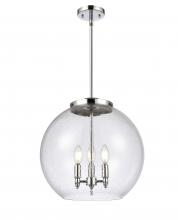  221-3S-PC-G124-16 - Athens - 3 Light - 16 inch - Polished Chrome - Cord hung - Pendant