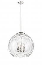  221-3S-PN-G1215-18 - Athens Water Glass - 3 Light - 18 inch - Polished Nickel - Cord hung - Pendant