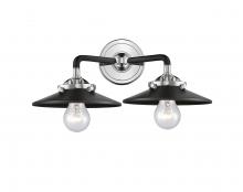 Innovations Lighting 284-2W-BPN-M6-BK - Railroad - 2 Light - 16 inch - Black Polished Nickel - Bath Vanity Light