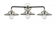  284-3W-BPN-M1-PN - Railroad - 3 Light - 26 inch - Black Polished Nickel - Bath Vanity Light