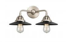 Innovations Lighting 288-2W-SN-M6-BK - Railroad - 2 Light - 16 inch - Brushed Satin Nickel - Bath Vanity Light