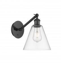 Innovations Lighting 317-1W-BK-GBC-82 - Berkshire - 1 Light - 8 inch - Matte Black - Sconce