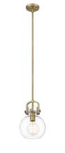 Innovations Lighting 410-1S-BB-8CL-LED - Newton Sphere - 1 Light - 8 inch - Brushed Brass - Cord hung - Mini Pendant