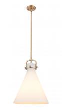  410-1SL-BB-G411-16WH - Newton Cone - 1 Light - 16 inch - Brushed Brass - Pendant