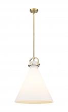 Innovations Lighting 410-1SL-BB-G411-18WH - Newton Cone - 1 Light - 18 inch - Brushed Brass - Pendant