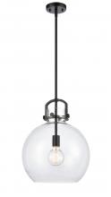 Innovations Lighting 410-1SL-BK-G410-14CL - Newton Sphere - 1 Light - 14 inch - Matte Black - Pendant