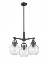 Innovations Lighting 410-3CR-BK-G410-7SDY - Newton Sphere - 3 Light - 21 inch - Matte Black - Pendant