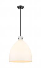 Innovations Lighting 410-3PL-BK-G412-18WH - Newton Bell - 3 Light - 18 inch - Matte Black - Cord hung - Pendant