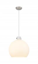 Innovations Lighting 410-3PL-SN-G410-18WH - Newton Sphere - 3 Light - 18 inch - Satin Nickel - Cord hung - Pendant