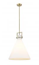  411-1SL-BB-G411-18WH - Newton Cone - 1 Light - 18 inch - Brushed Brass - Cord hung - Pendant