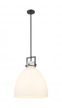 Innovations Lighting 411-1SL-BK-G412-16WH - Newton Bell - 1 Light - 16 inch - Matte Black - Pendant