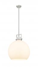  411-1SL-SN-G410-18WH - Newton Sphere - 1 Light - 18 inch - Satin Nickel - Pendant