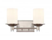  417-2W-SN-W - Manhattan - 2 Light - 15 inch - Satin Nickel - Bath Vanity Light