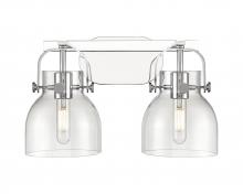 Innovations Lighting 423-2W-PC-G412-6CL - Pilaster II Bell - 2 Light - 17 inch - Polished Chrome - Bath Vanity Light